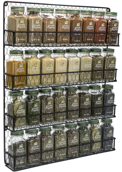 Spice Rack Organizer 4 Tier Holder, Wall Mounted