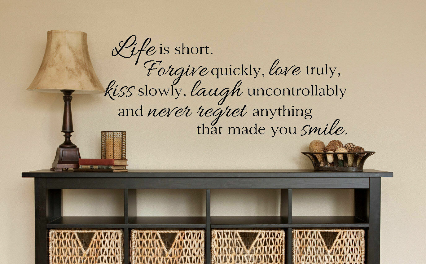 LIFE IS SHORT Wall Art Sticker DIY