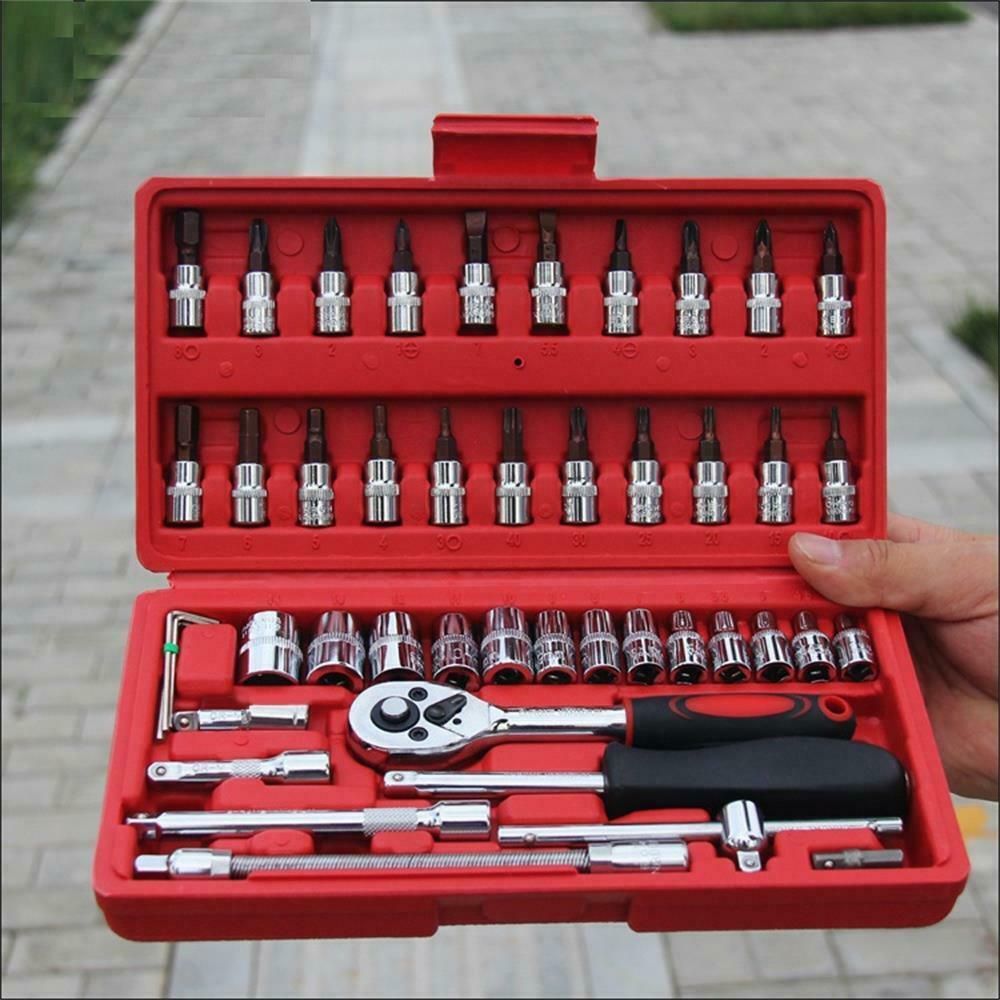 Auto Car Repairing 1/4 Ratchet Wrench Socket Tool Set-46 pcs