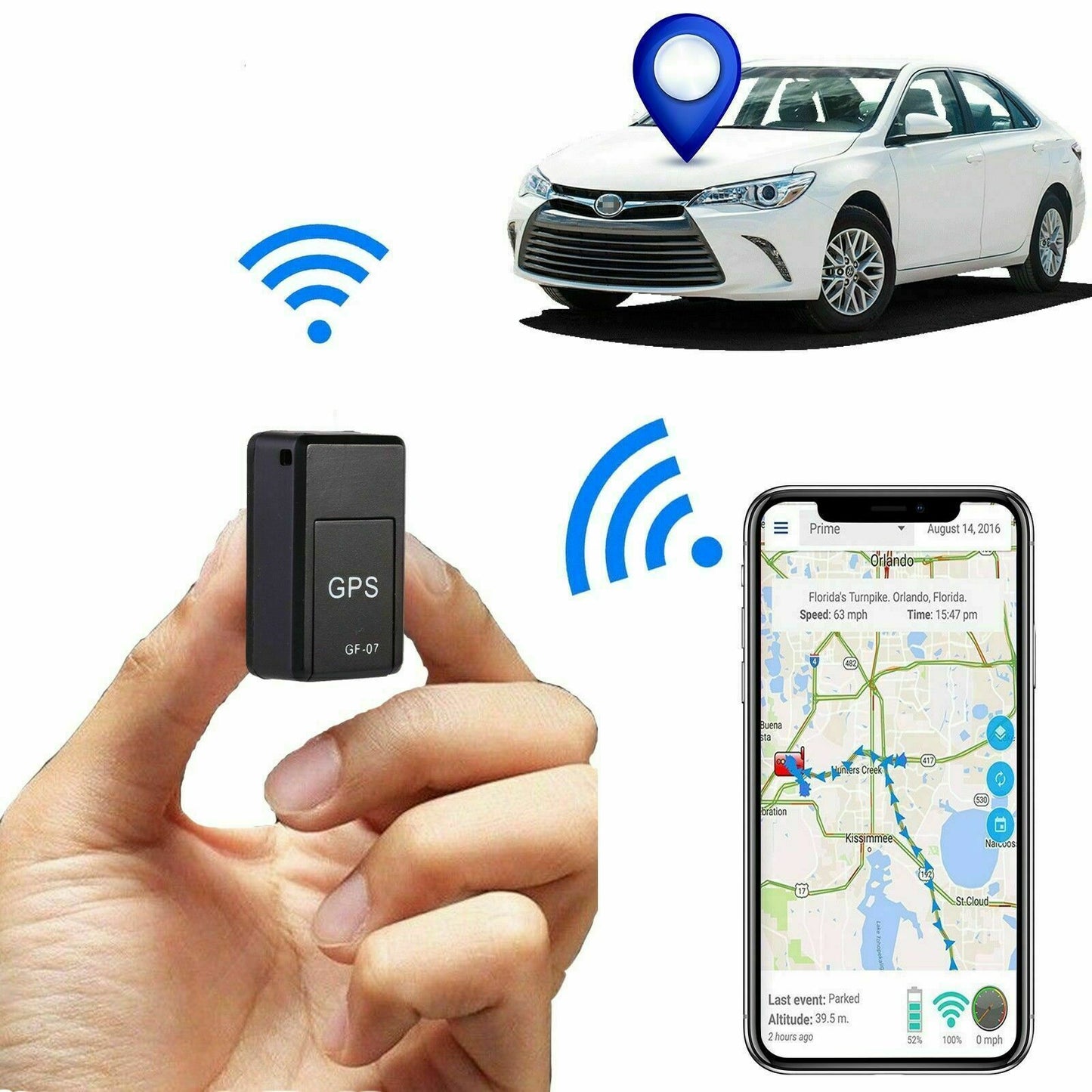 GF07 Mini Magnetic GPS Tracker Real-time  USA