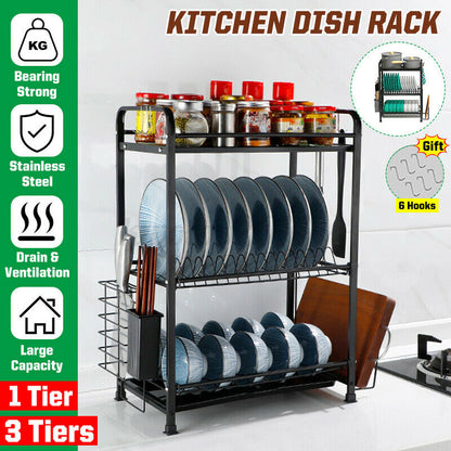 Stainless Steel Rack Storage Drainer Holder Shelf (3 Tier)