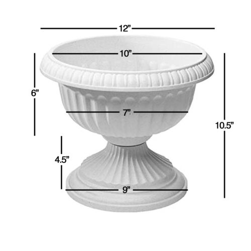 Novelty Grecian Urn Planter for Indoor/Outdoor Use, Stone, 12 inch