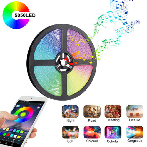 Led light strip 100ft 50ft 5050 RGB Bluetooth Color Change Remote for Rooms Bar