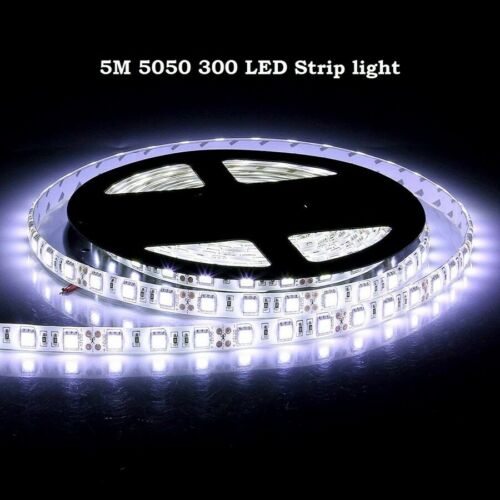 LED Flexible Strip light Bright 12V 5M 16.4ft 5050 RGB Waterproof SMD 300