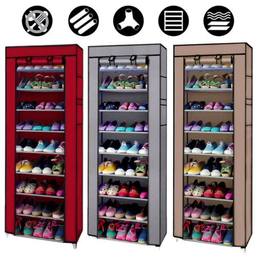 Portable Shoe Rack 9 Shelf Storage