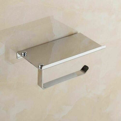 Wall Mounted Stainless Steel Holder with Shelf