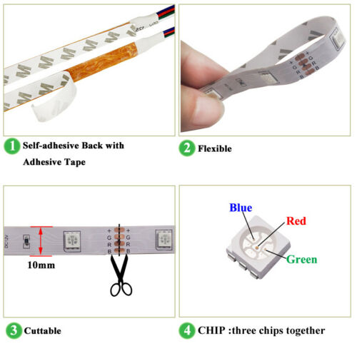 Led Strip Lights 16.4ft RGB Led Room Lights 5050 Led Tape Lights Color Changing